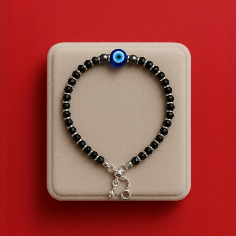 Silver Baby Nazaria Bracelet | Evil Eye Protection Kada for Newborn - Image 5