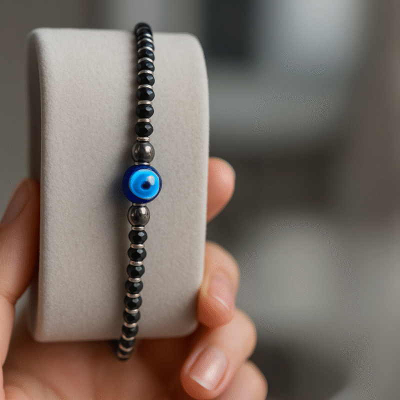 Silver Baby Nazaria Bracelet | Evil Eye Protection Kada for Newborn - Image 3