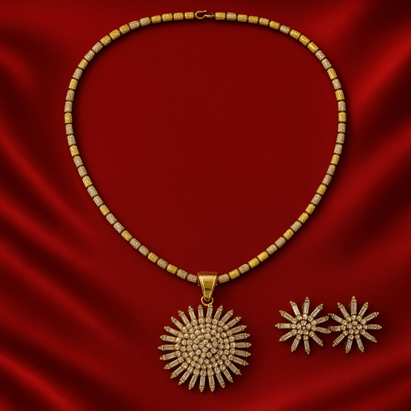 Celestial Sun Diamond Set | 22k Gold - Image 4