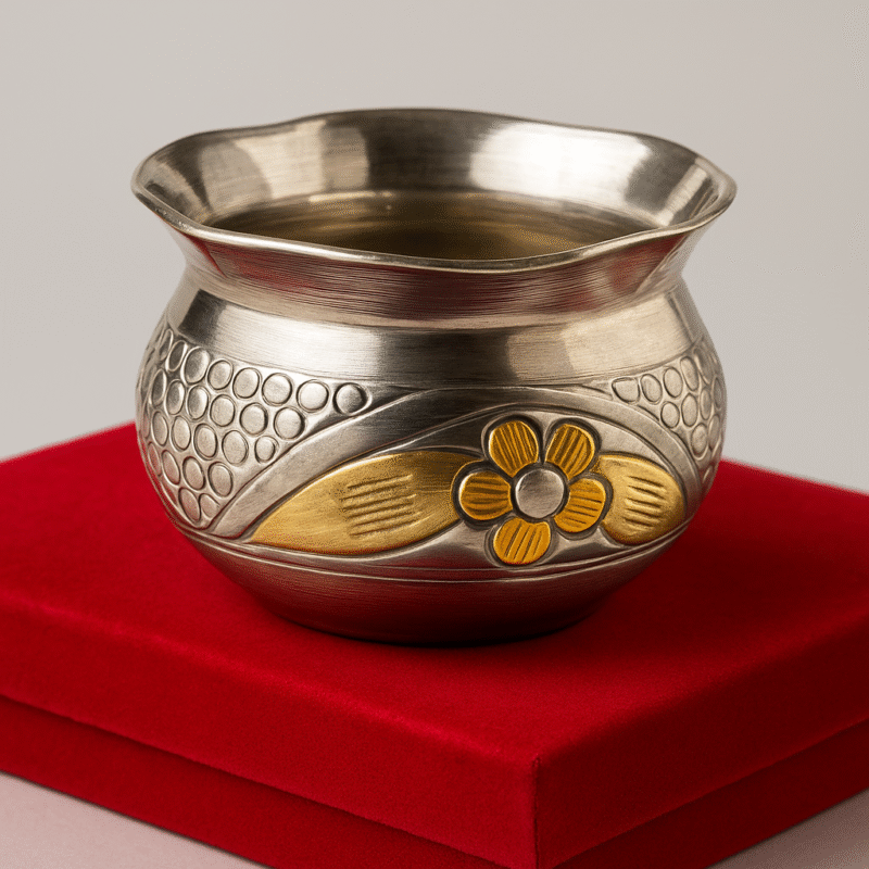 925 Silver Elaichi Dana Box | Kalash Mukhwas Box with Lid - Image 2