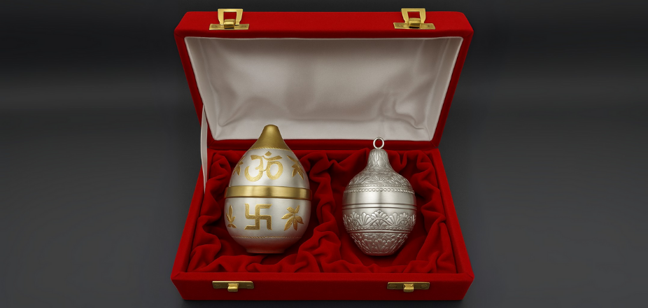 Silver Nariyal gift set